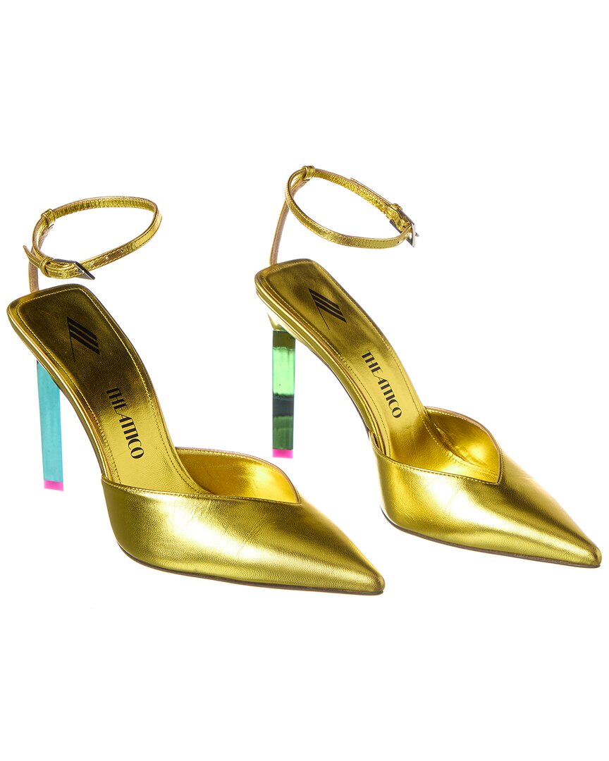 The Attico Perine Leather Pump (   ) Gold 37.5