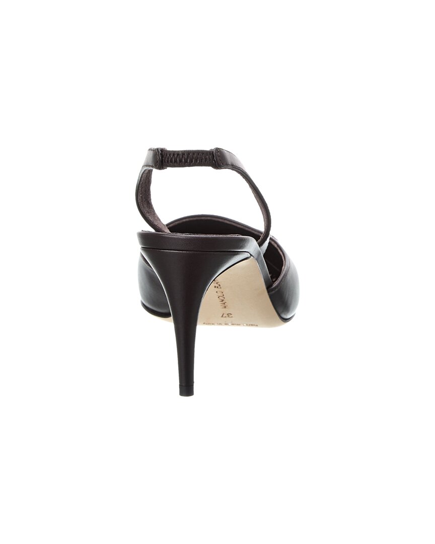 Manolo Blahnik Homerasli 70 Leather Slingback Pump