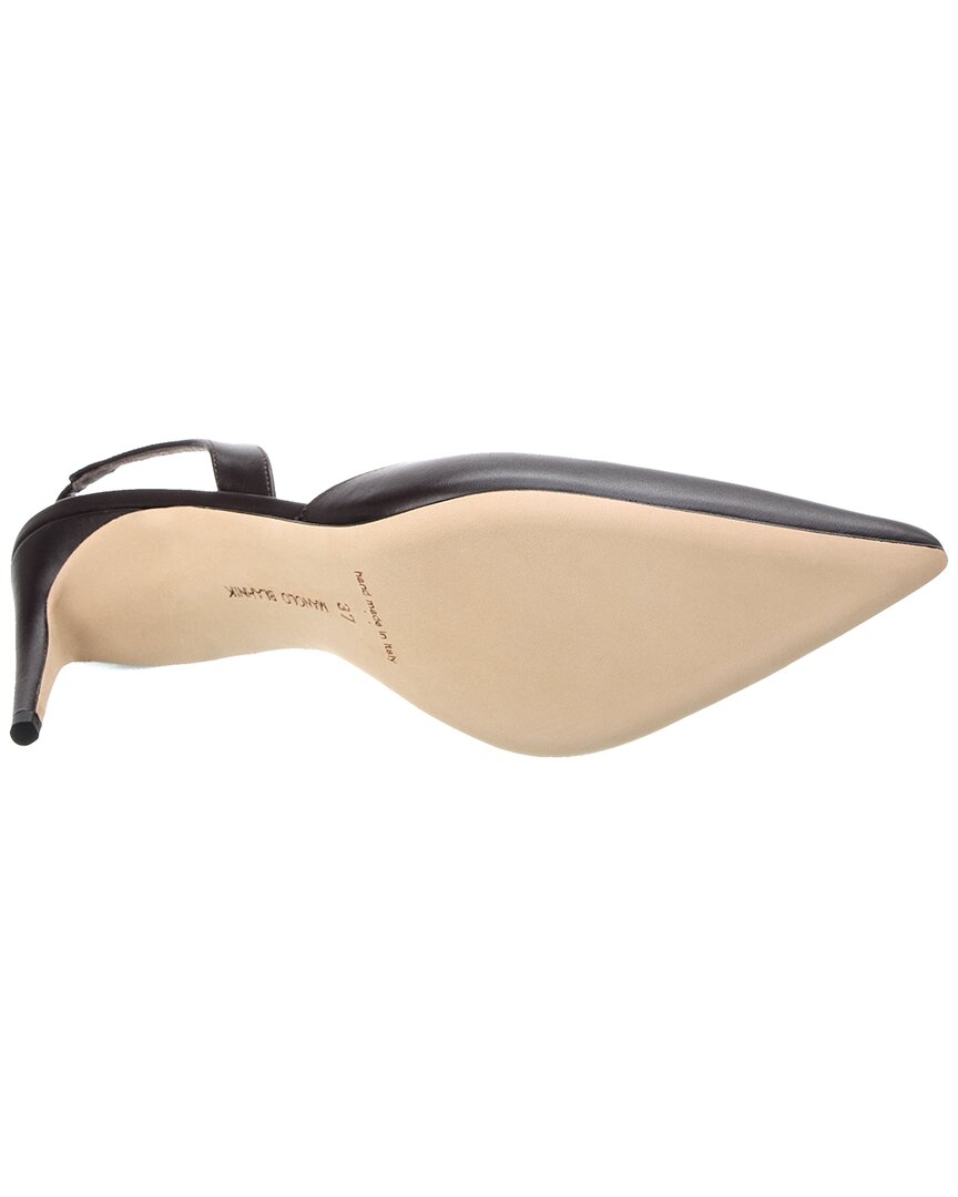 Manolo Blahnik Homerasli 70 Leather Slingback Pump