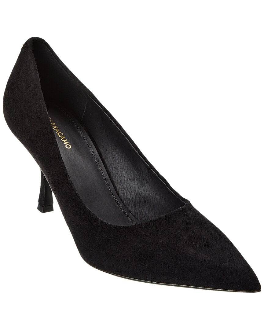 Ferragamo Elydea Suede Pump Black