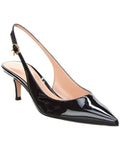 Gianvito Rossi Ribbon Sling 55 Patent Slingback Pump Black 36.5