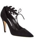 Manolo Blahnik Florettehi 105 Suede Pump Black
