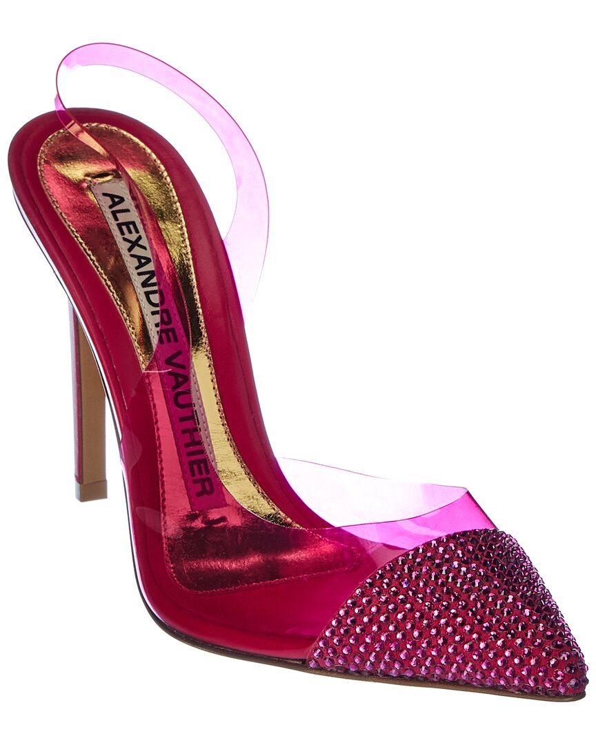 Alexandre Vauthier Amber Ghost Cry 100 Vinyl & Leather Slingback Pump Pink 36