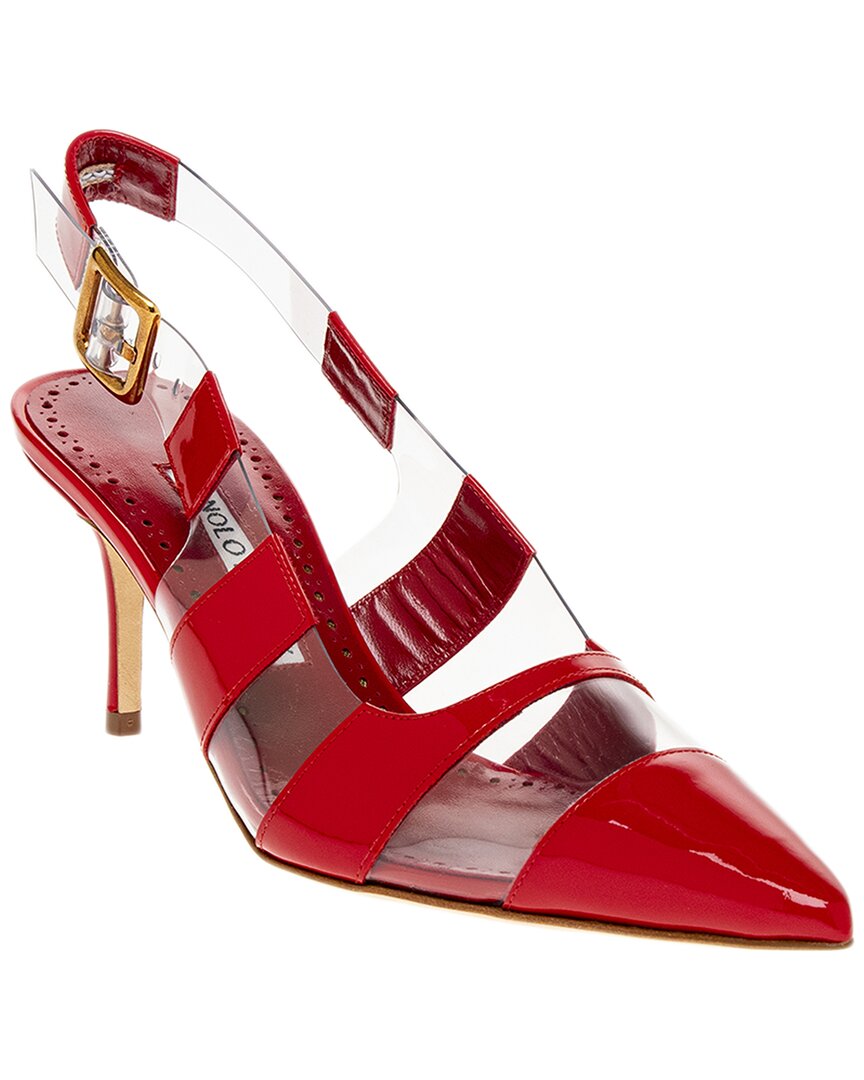 Manolo Blahnik Uxra Patent Pump Red 36
