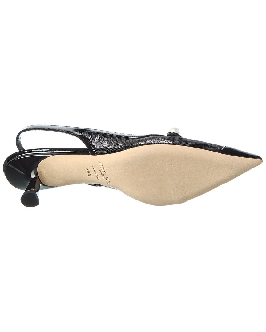 Jimmy Choo Amita 45 Mesh & Patent Slingback Pump