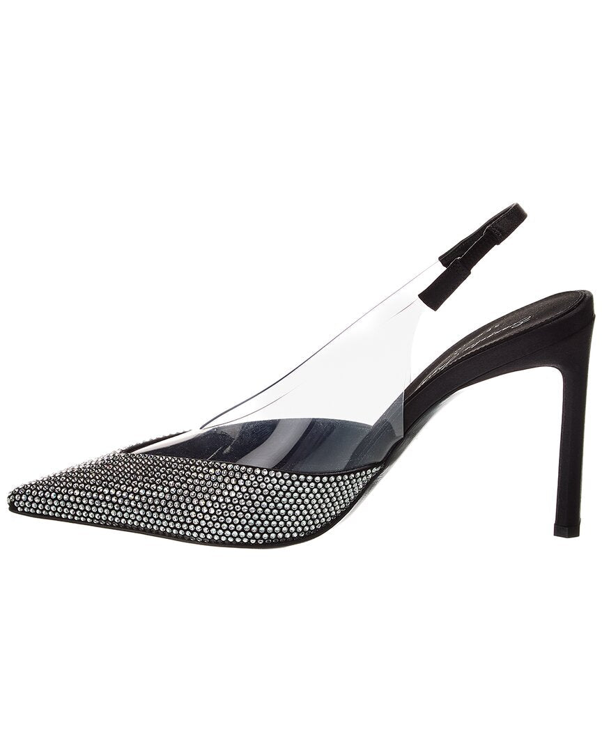 Sergio Rossi X Evangelie Smyrniotaki Satin & Vinyl Slingback Pump