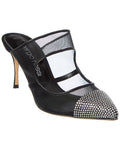 Sergio Rossi Satin & Mesh Pump Black 38.5