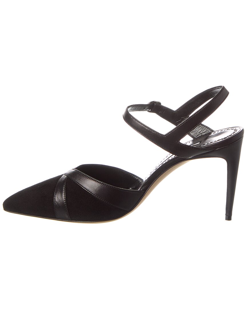 Manolo Blahnik Aristida 90 Suede & Leather Pump