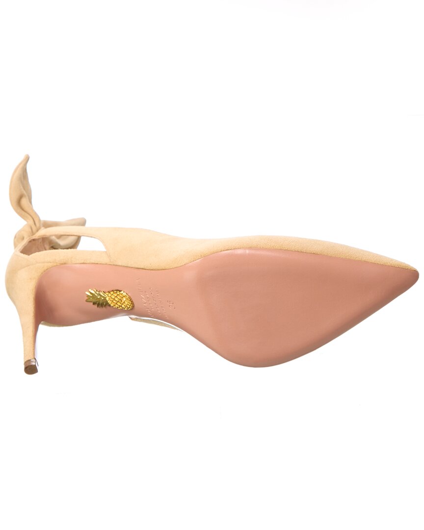 Aquazzura Bow Tie 85 Suede Pump