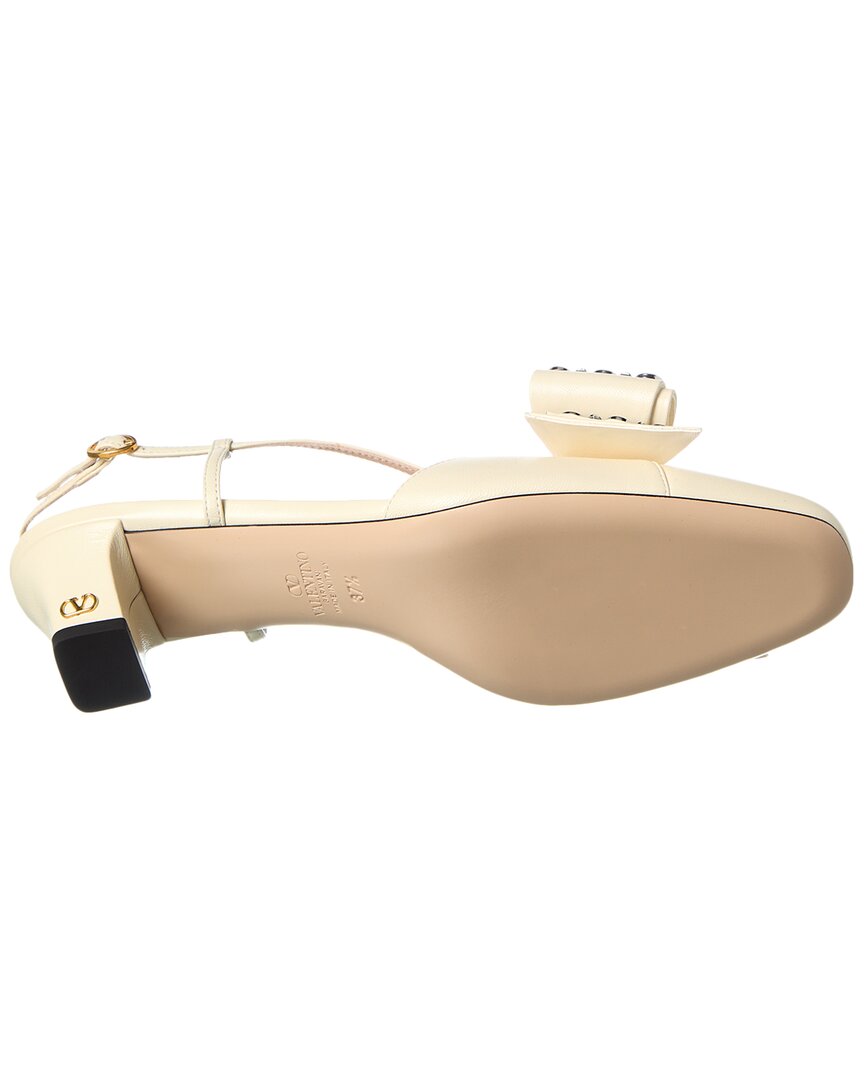 Valentino Bow 45 Leather Slingback Pump