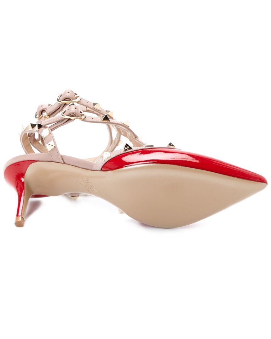 Valentino Rockstud Caged 65 Patent Ankle Strap Pump