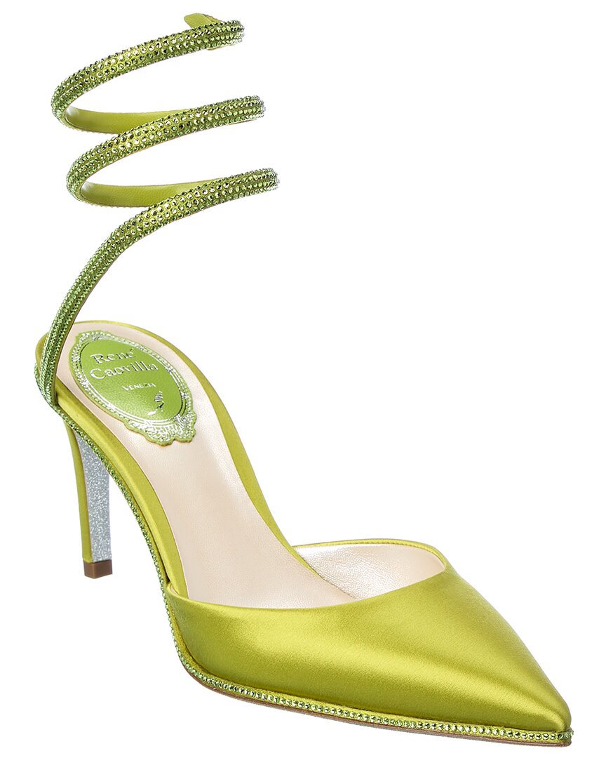 René Caovilla Cleo Satin Pump Green 35
