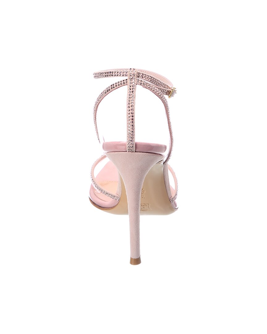 Gianvito Rossi Crystal Sabin 105 Plexi & Suede Pump