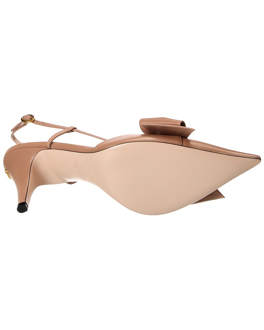 Valentino Bowow 85 Leather Slingback Pump