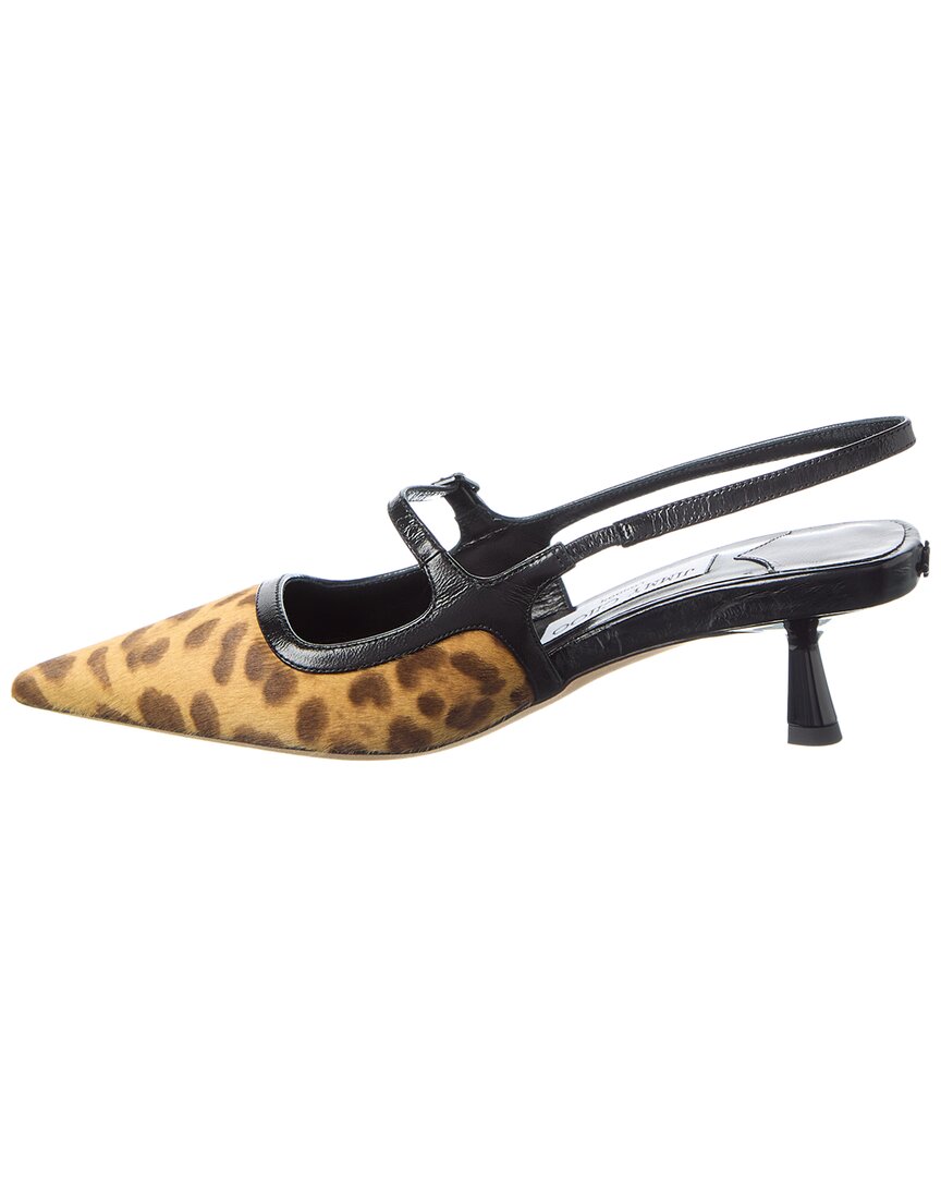 Jimmy Choo 45 Haircalf & Leather Slingback Pump