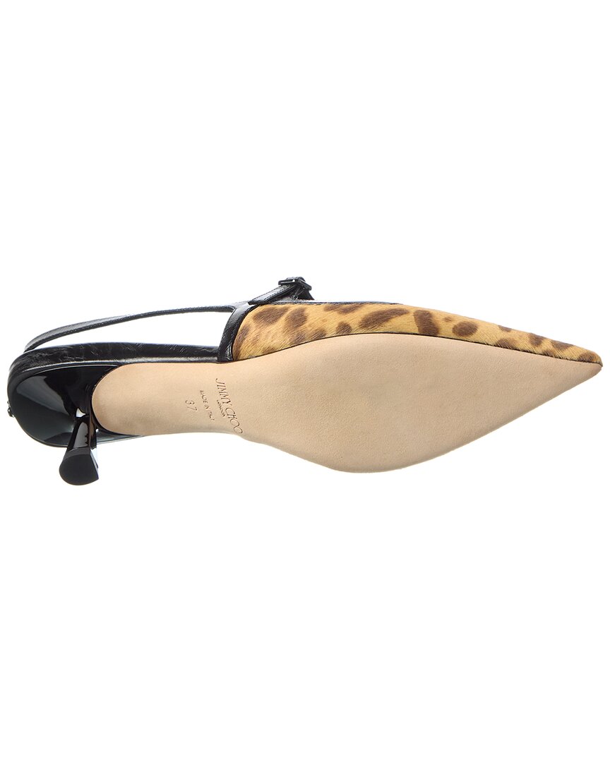 Jimmy Choo 45 Haircalf & Leather Slingback Pump