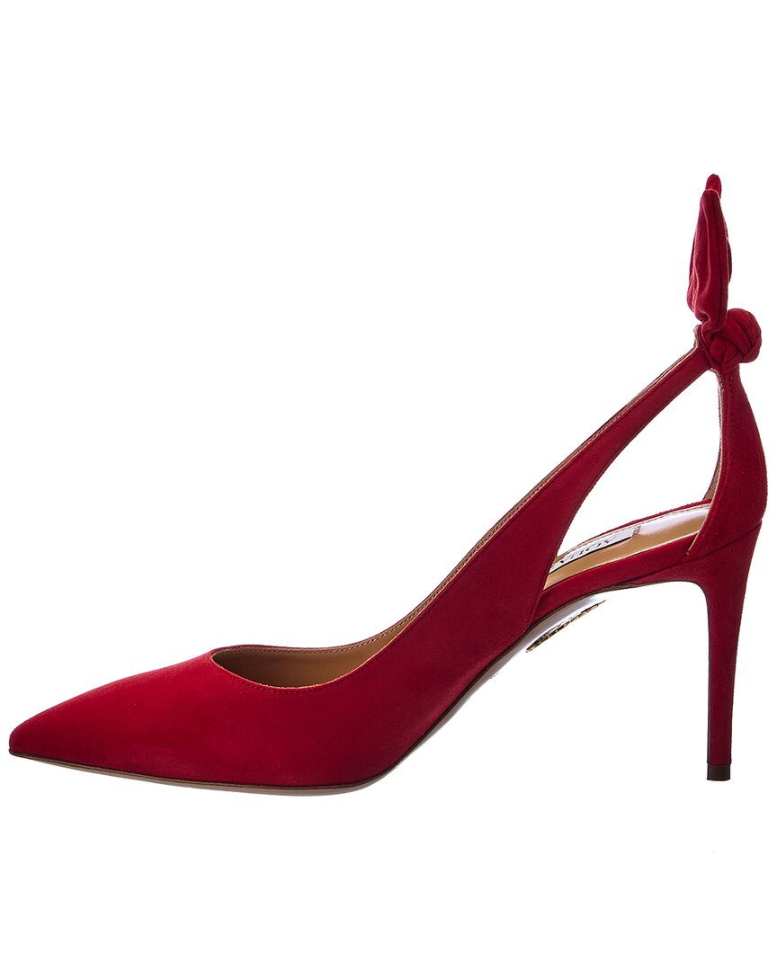 Aquazzura Bow Tie 85 Suede Pump