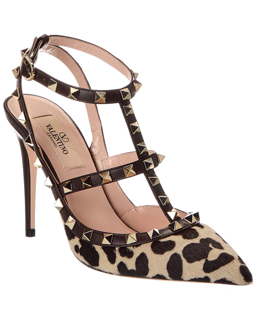 Valentino Rockstud Caged 100 Haircalf & Leather Pump