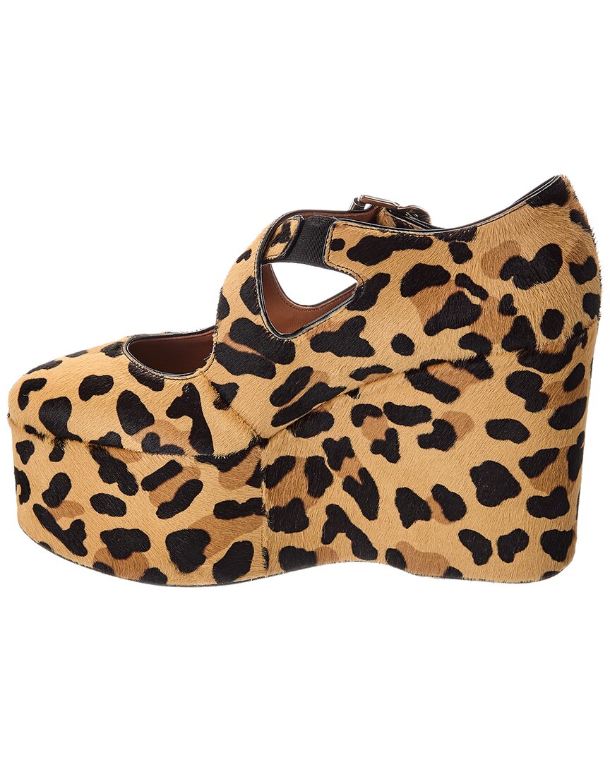 Alaïa Criss Cross Haircalf Wedge Pump