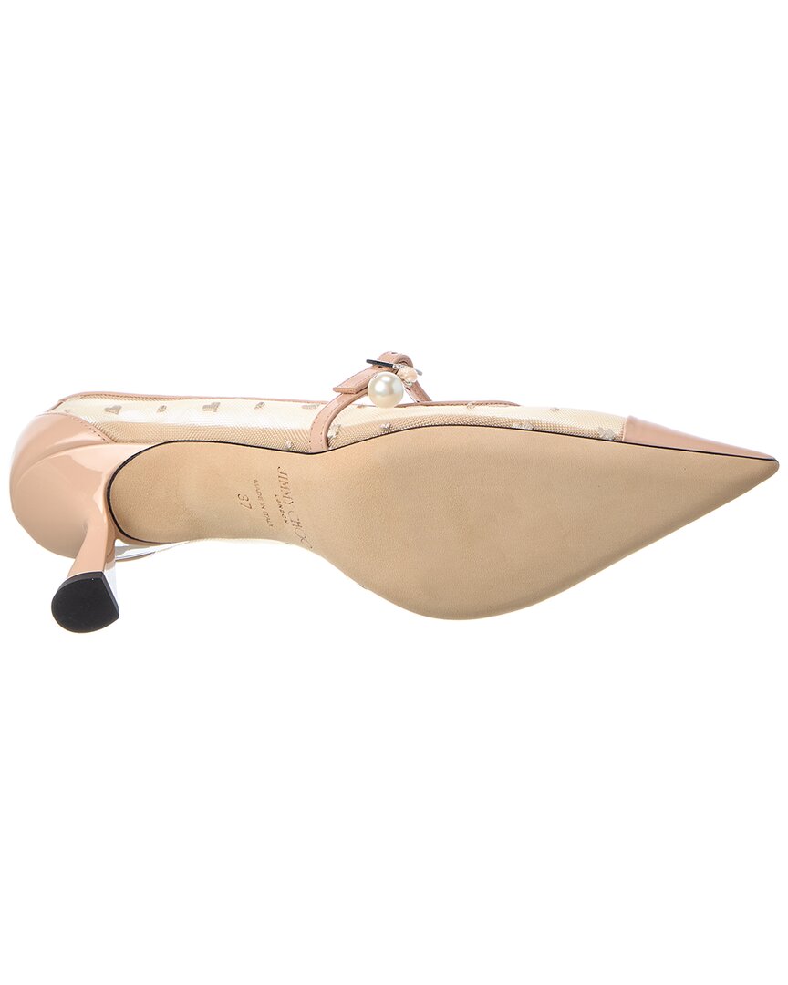 Jimmy Choo Aren 65 Heart Mesh & Leather Pump