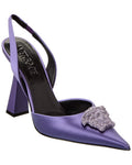 Versace La Medusa Satin Slingback Pump Purple 37