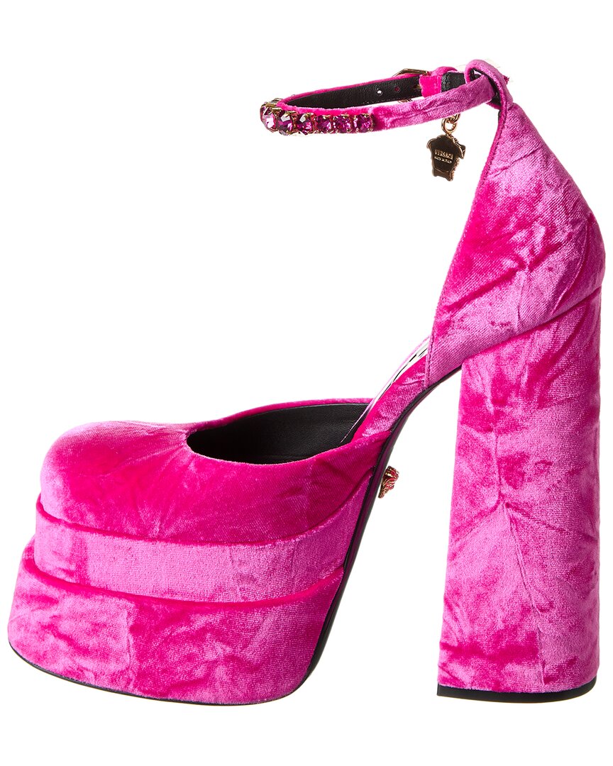 Versace Medusa Aevitas Velvet Platform Pump