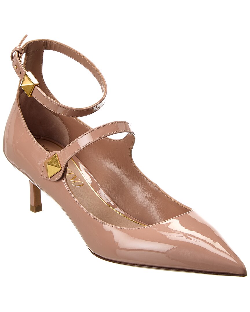 Valentino Roman Stud 50 Patent Pump Pink 36