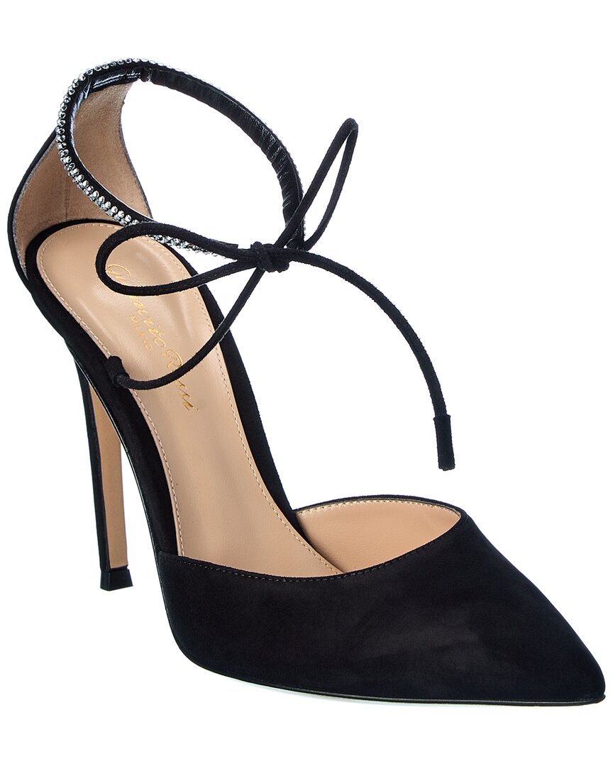 Gianvito Rossi Montecarlo D'orsay 105 Suede Pump Black