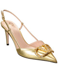 Valentino Vlogo Signature 80 Leather Slingback Pump