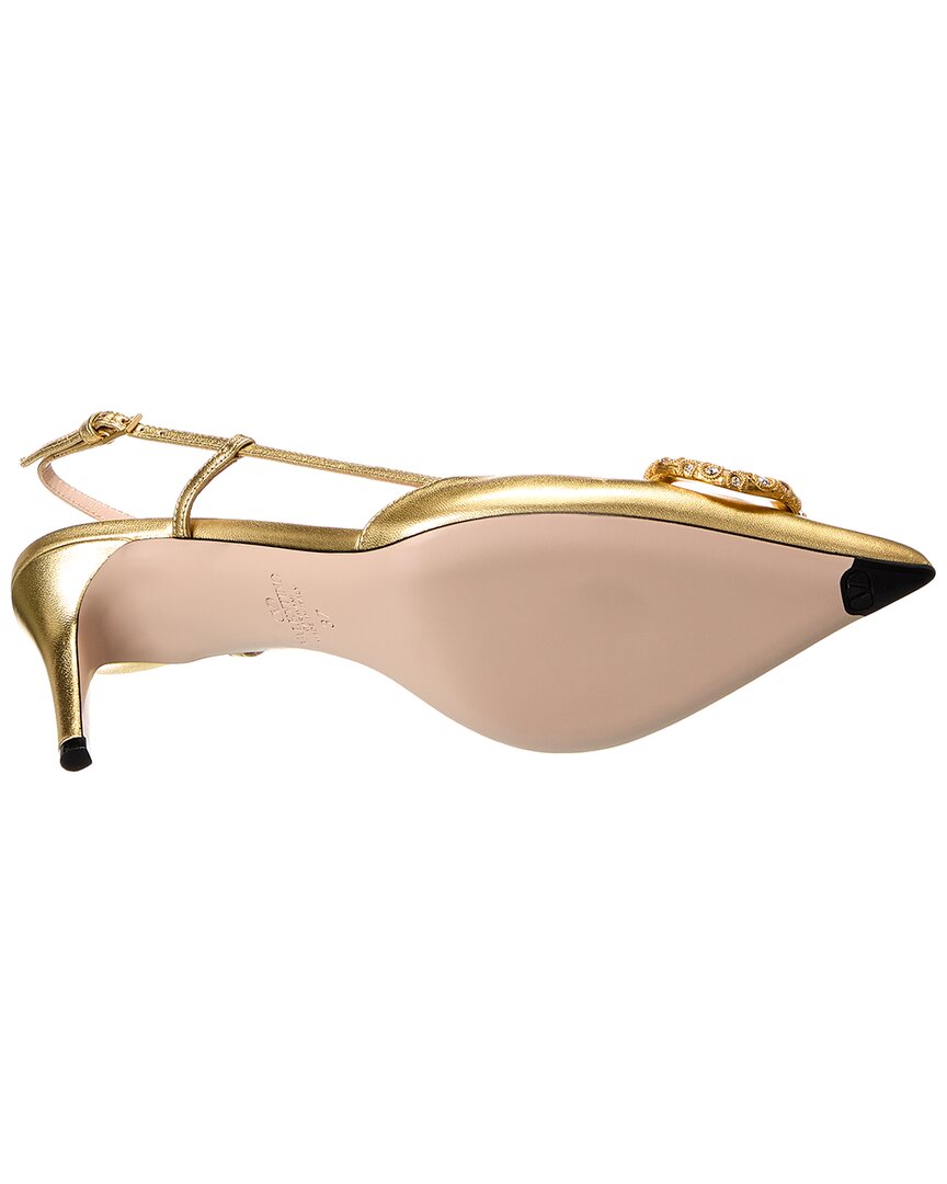 Valentino Vlogo Signature 80 Leather Slingback Pump