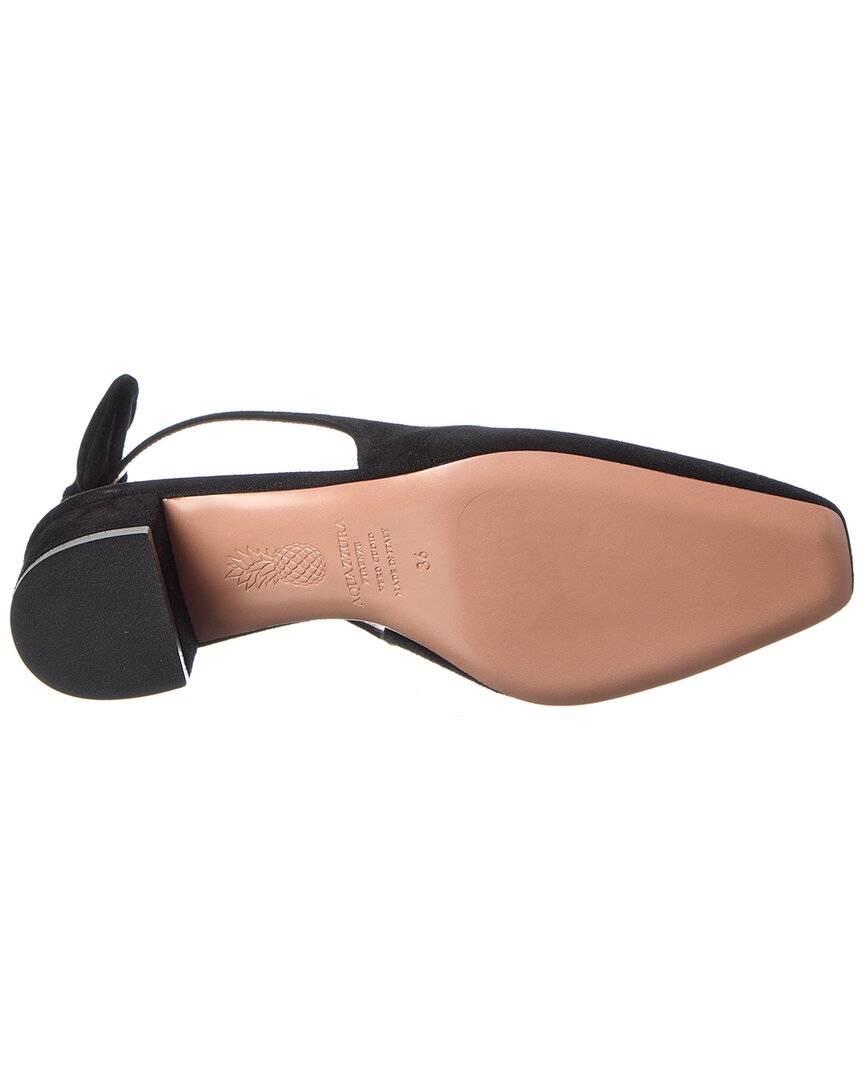 Aquazzura Very Bow Suede Slingback Pump