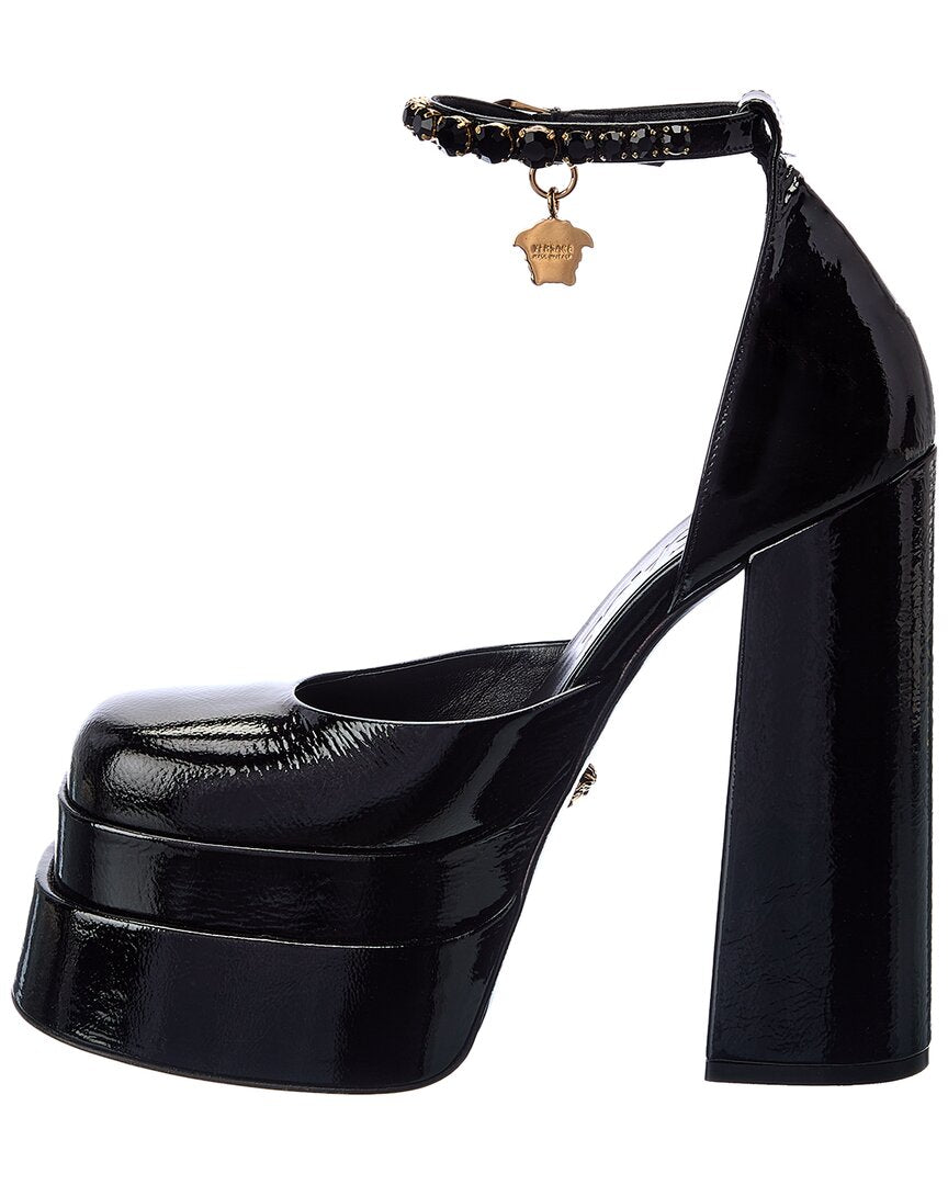 Versace Medusa Patent Platform Pump