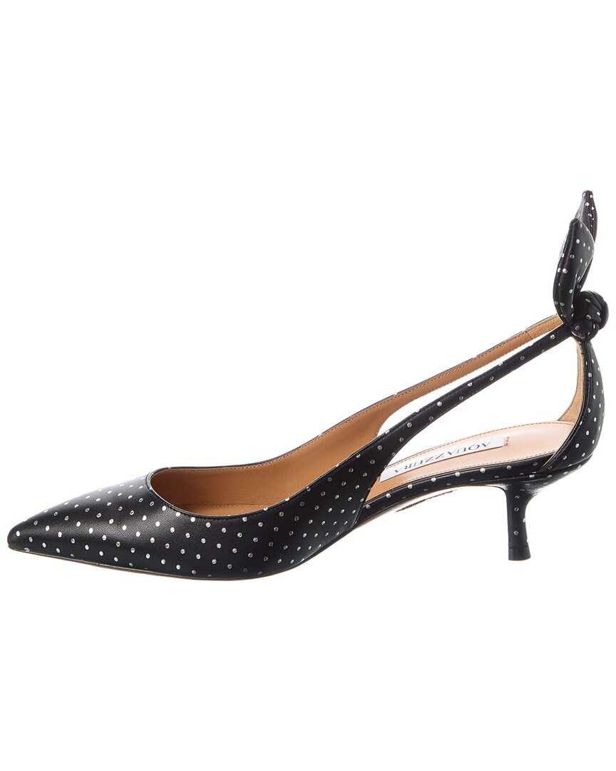 Aquazzura Bow Tie 50 Leather Slingback Pump