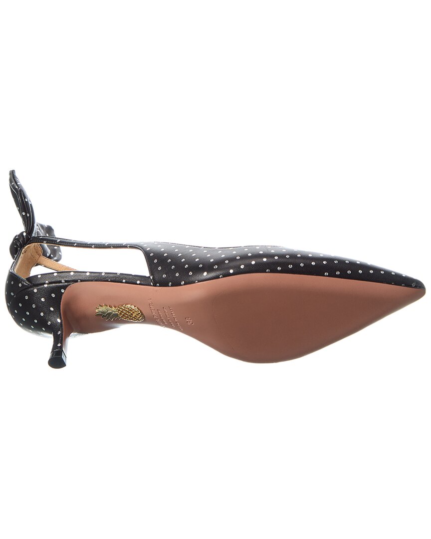 Aquazzura Bow Tie 50 Leather Slingback Pump