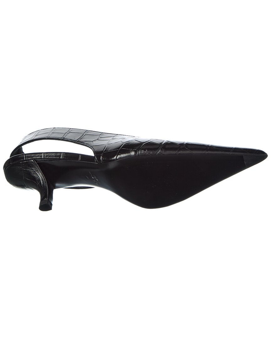 Toteme Classic Croc-Embossed Leather Slingback Pump