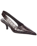 Toteme Croc-Embossed Leather Slingback Pump