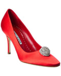Manolo Blahnik Elbolita 90 Satin Pump Red