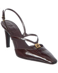 Fendi Ffold Leather Slingback Pump