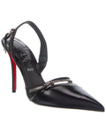 Christian Louboutin Slingyzip 100 Leather Slingback Pump