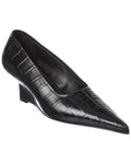 Toteme Croc-Embossed Leather Pump