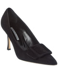 Manolo Blahnik Maysale 90 Suede Pump