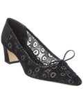 Manolo Blahnik Martebal 50 Lace & Satin Pump