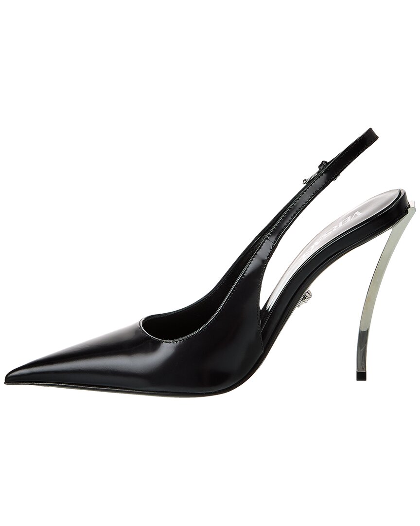 Versace Pin-Point Leather Slingback Pump