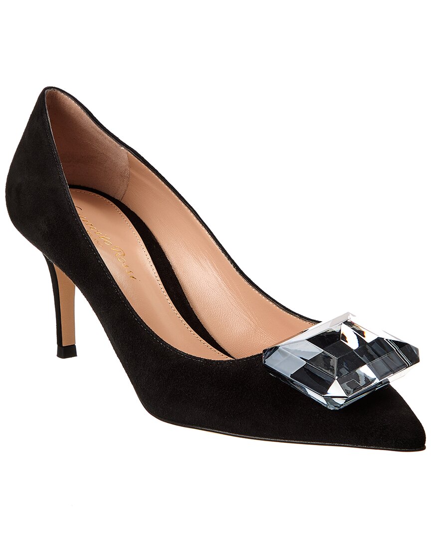 Gianvito Rossi Jaipur 70 Suede Pump Black