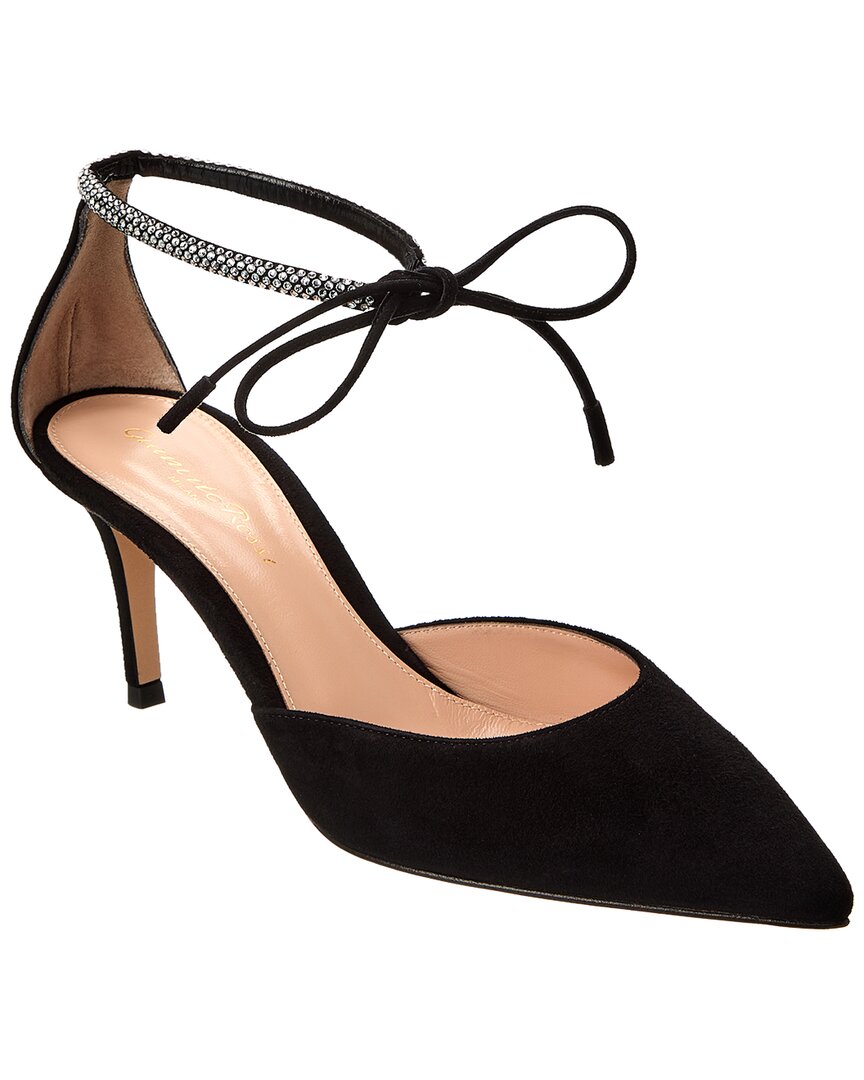 Gianvito Rossi Montecarlo D'orsay 70 Suede Pump Brown Multi