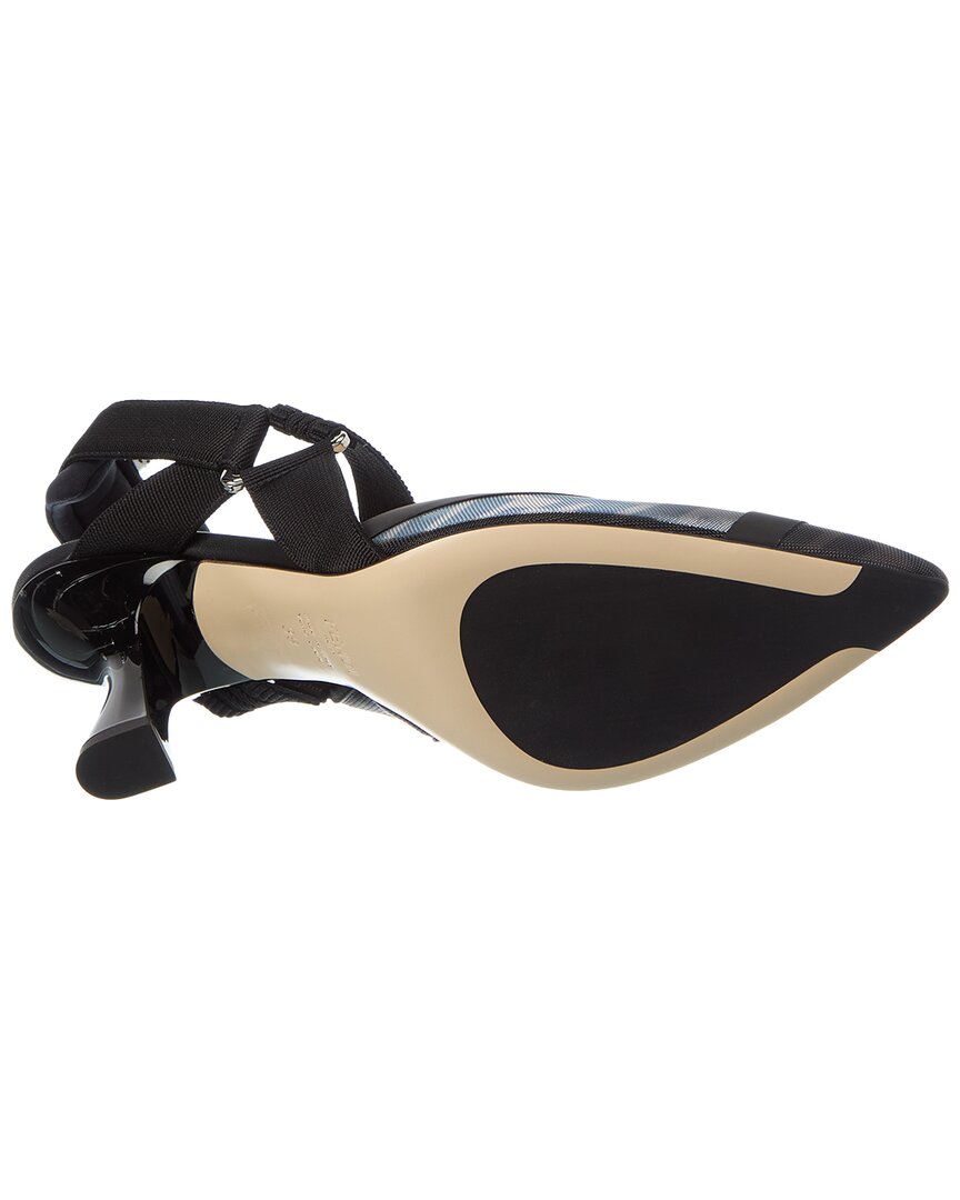 Fendi Colibri Ff Mesh & Leather Slingback Pump