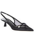Jimmy Choo Amita 45 Glitter Mesh & Patent Slingback Pump