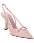 Jimmy Choo Amita 85 Lace & Leather Slingback Pump