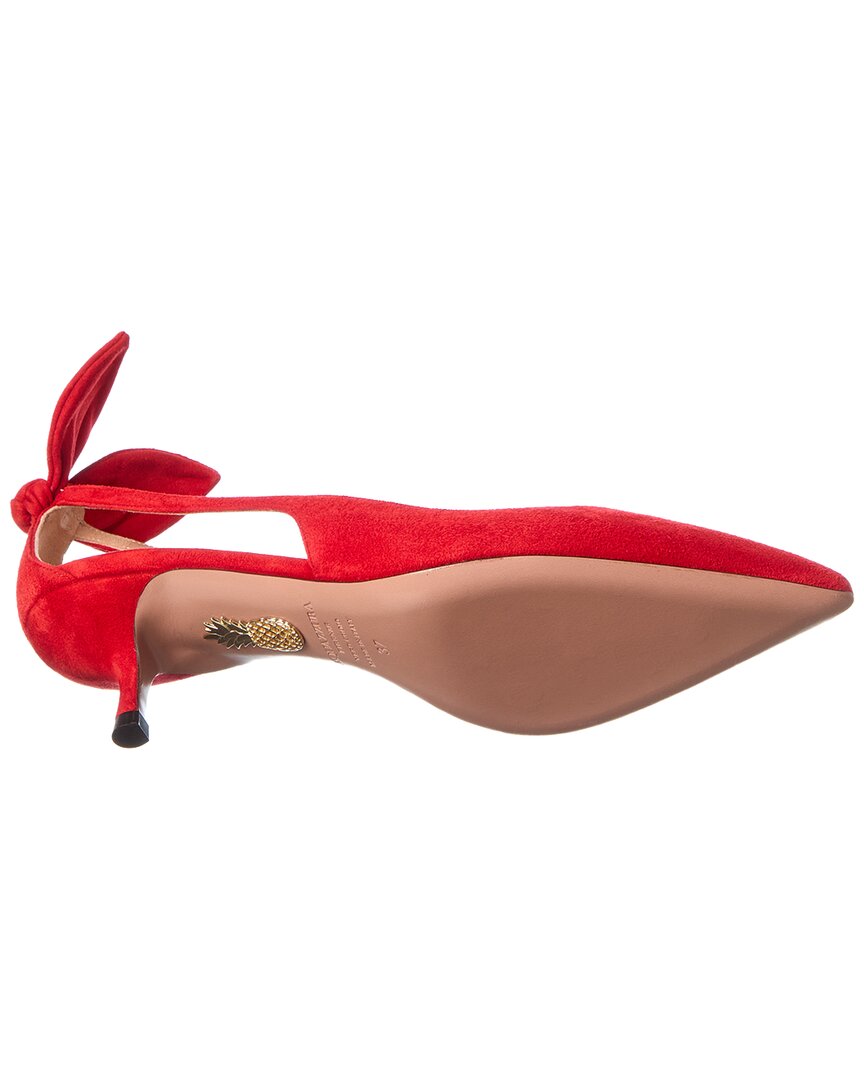 Aquazzura Bow Tie 65 Suede Slingback Pump