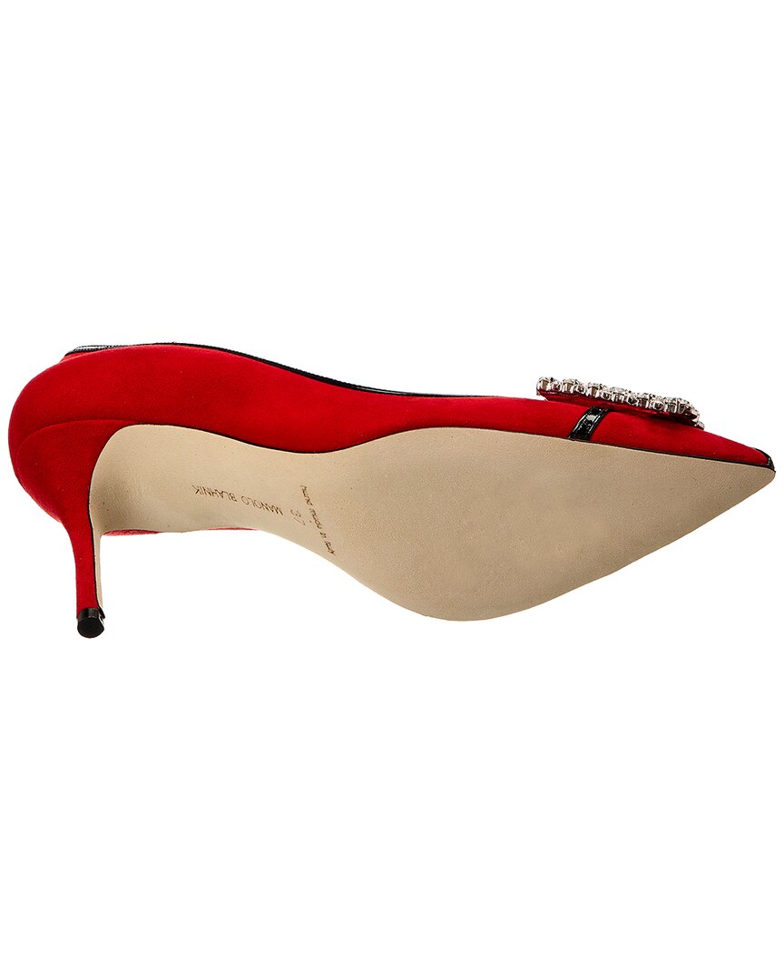Manolo Blahnik Tuberian 90 Suede & Leather Pump